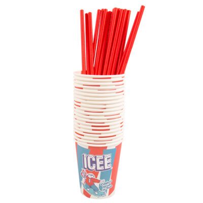 ICEE Paper Cups and straws